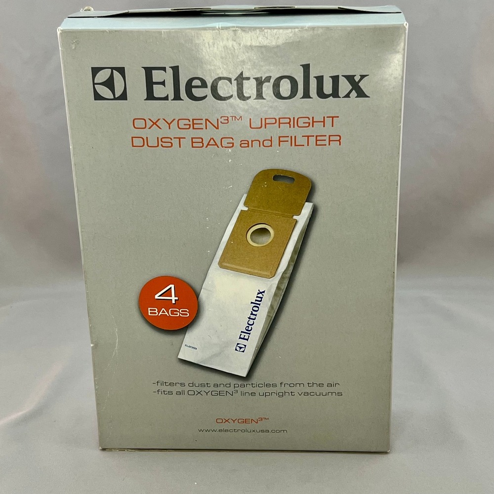 Electrolux Oxygen3 Upright Dust Bag and Filter EL205B White New 4 Bags 1 Filter